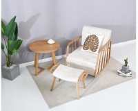 Solid Oak Rocking Chair with ottoman and Cushion