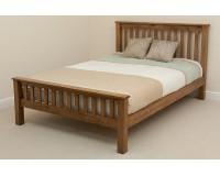 Solid Oak Rustic Superking Size Bed 