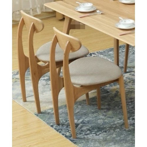 Berlin Solid Oak Butterfly Dining Chair with fabric seat 