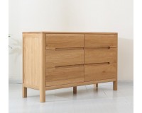 Navia Natural Solid Oak 3+3 Drawers Lowboy (new arrival)