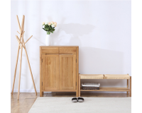 Navia Natural Solid Oak 2 Door Shoe Cabinet (out of stock)
