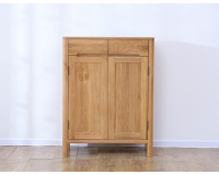 Navia Natural Solid Oak 2 Door Shoe Cabinet (out of stock)
