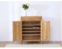 Navia Natural Solid Oak 2 Door Shoe Cabinet (out of stock)