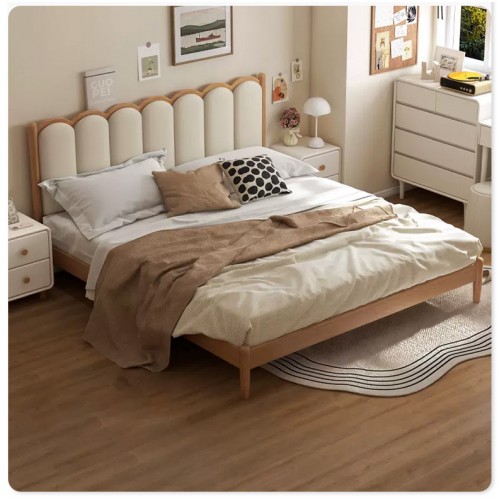 Nova Solid Oak Queen Size Bed Frame with silicone leather (coming soon)